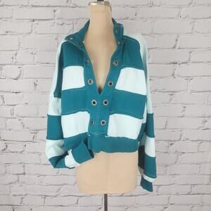 Pilcro Anthropologie The Kamrie Pieced Popover Top. Size S striped beacy casual